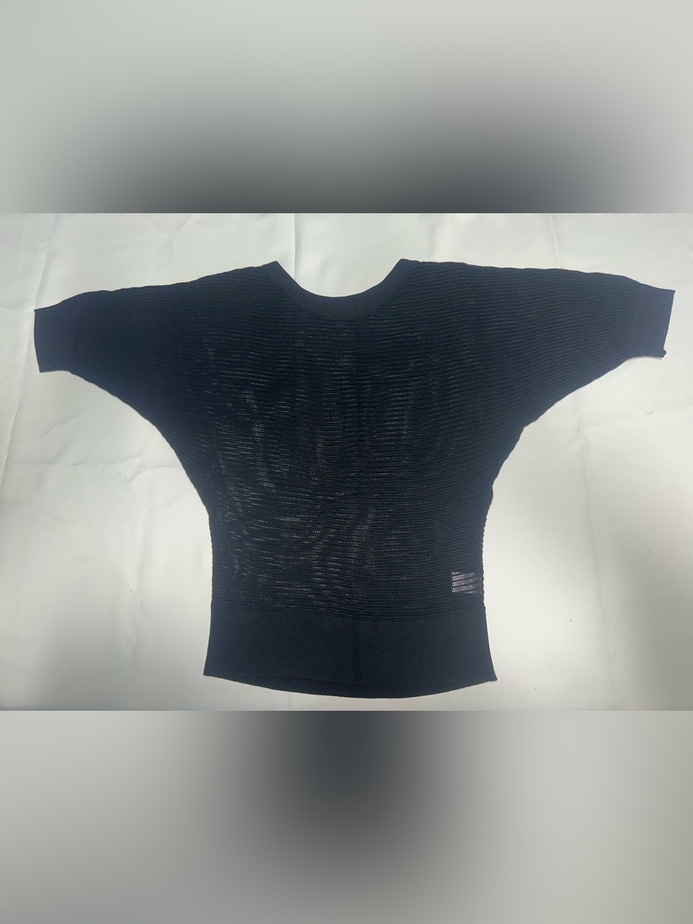Takeout Black Sheer Dolman Knit Top
